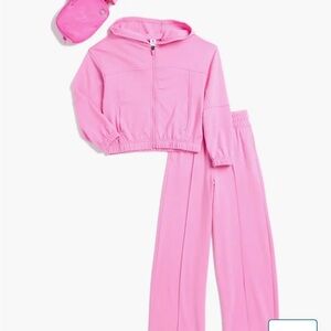 Kids' Brushed French Terry Zip Hoodie, Pants & Belt Bag Set YOGALICIOUS